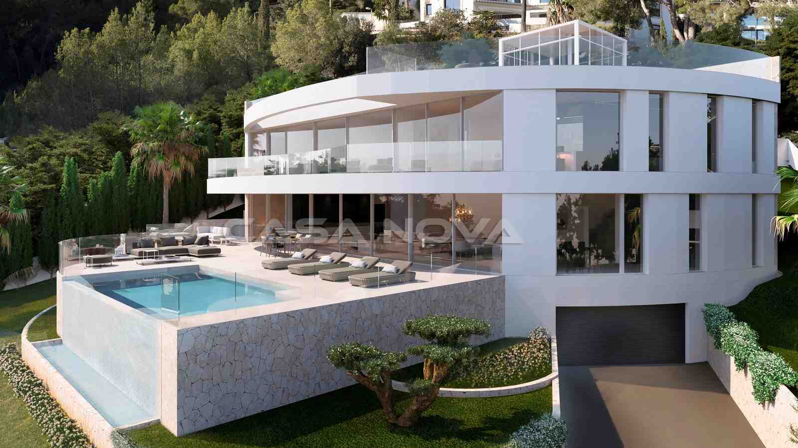 Beeindruckende Designer- Villa mit Hafen- und Meerblick