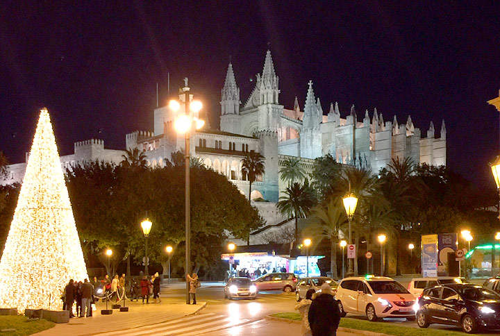 Cathedral at night palma de mallorca