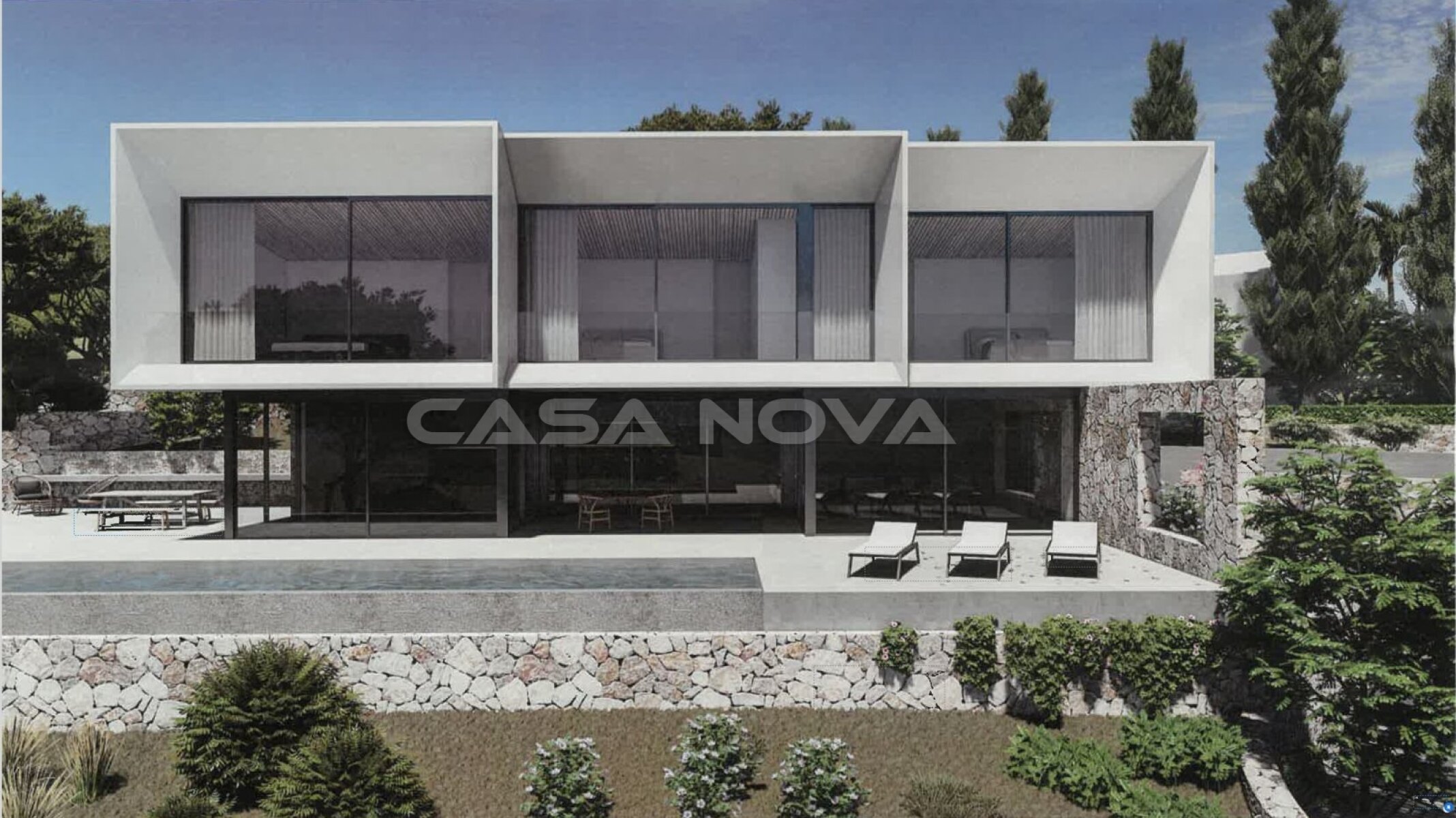 Parcela con proyecto (sin licencia) en posición elevada orientada al sur de Cala Vinyes
