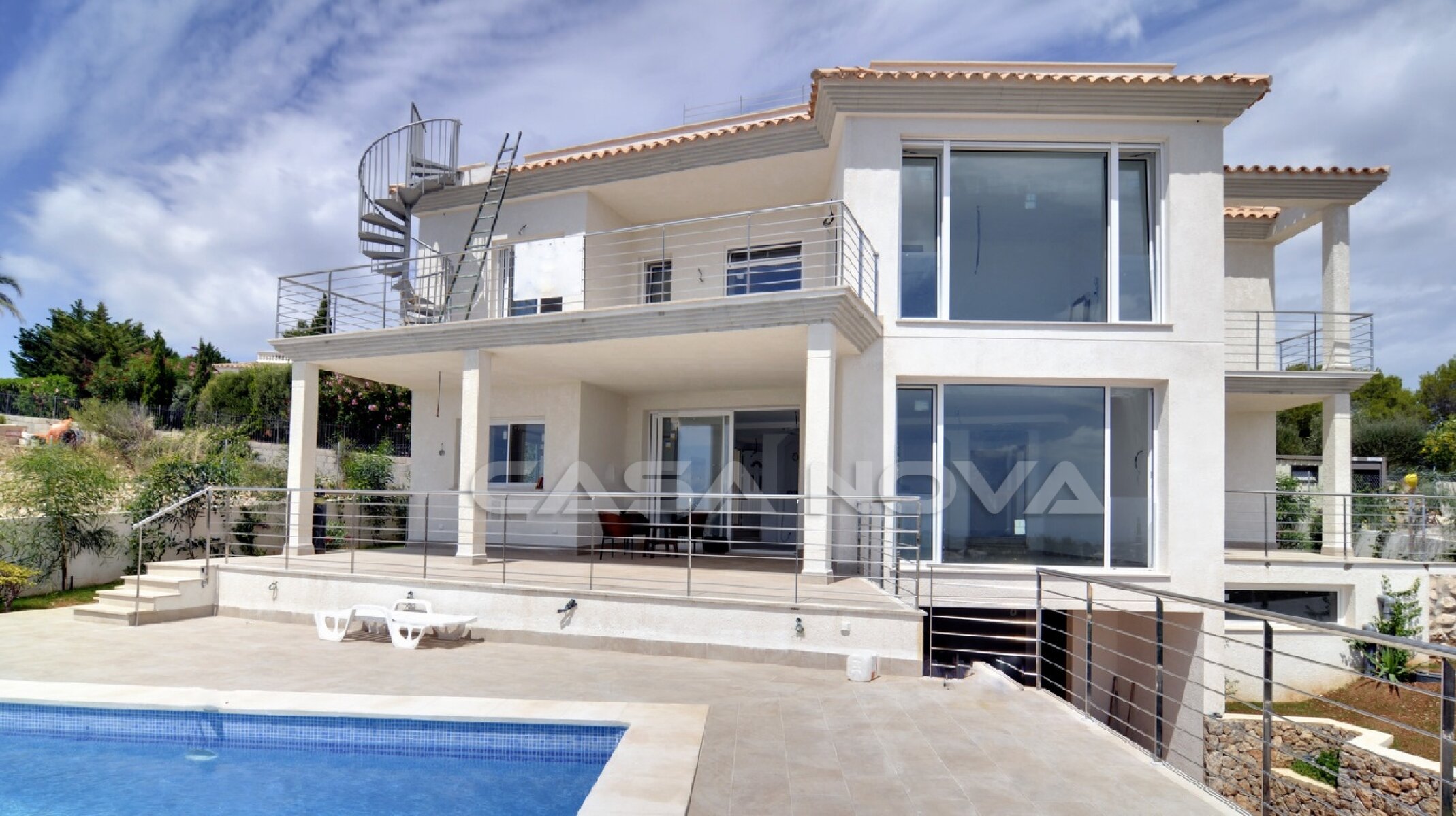 View of the modern Mallorca Villa 