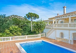 Ref. 2302679 | Aerial view of the Mediterranean Mallorca Villa with stone facade