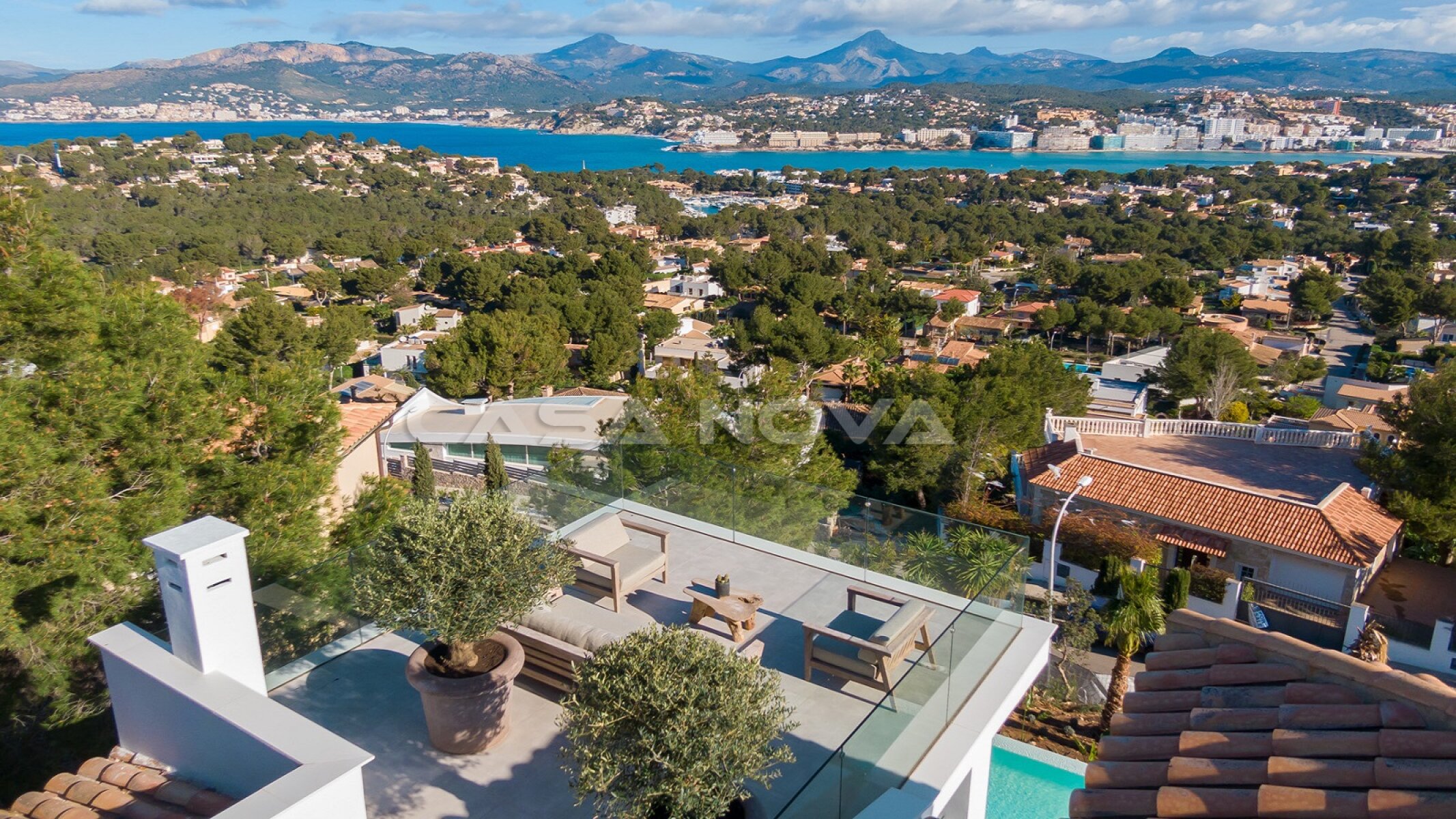 180 degree panoramic view over the bay of Santa Ponsa