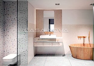 Ref. 2402747 | Un baño elegante con bañera y ducha
