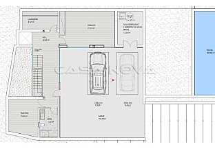 Ref. 2403055 | Plan vom Untergeschoss mit Garage und Fitnessraum