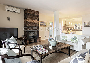 Ref. 2403282 | Stylish living room with fireplace and bright accents