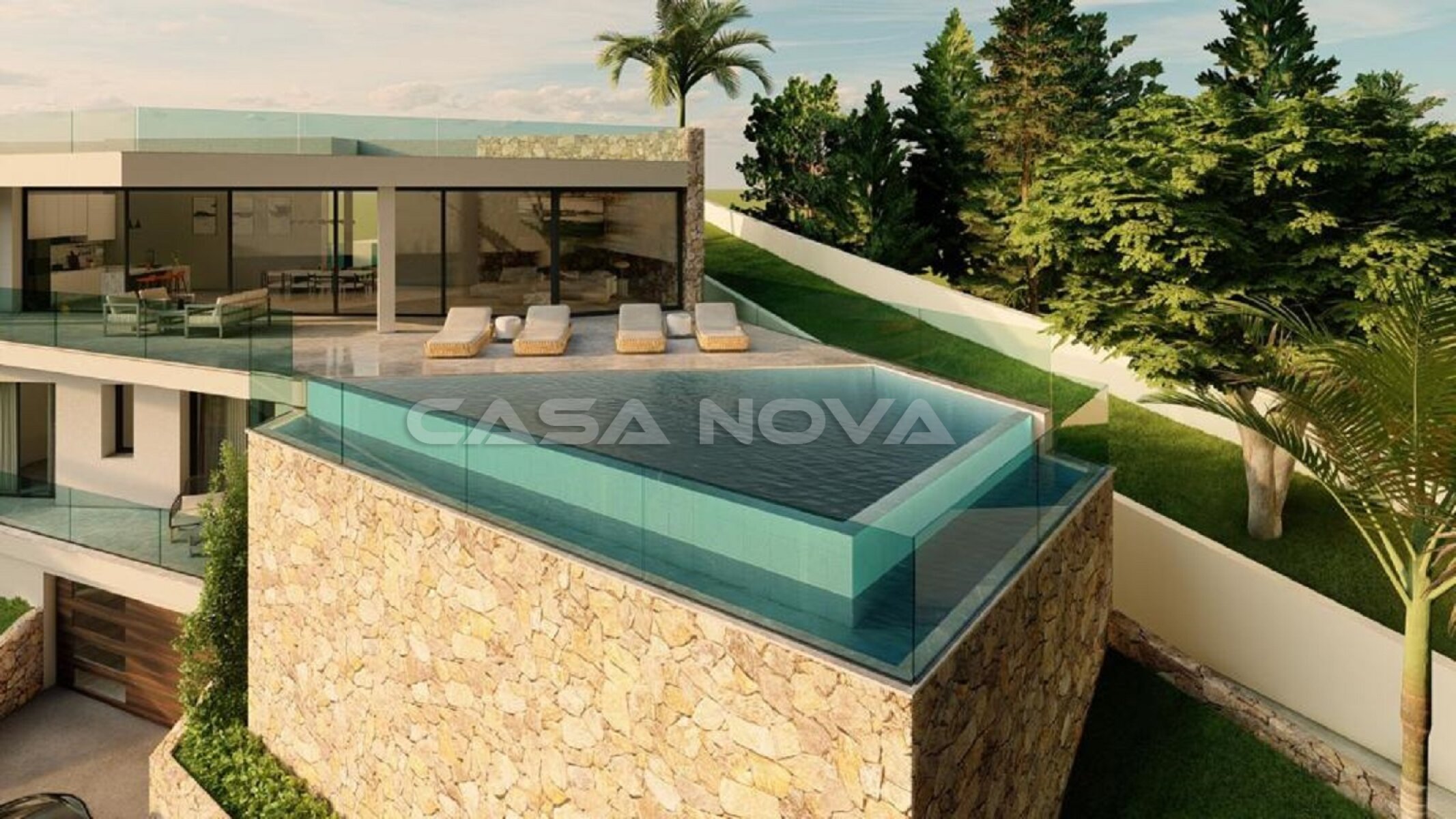 Nueva villa con piscina y fantsticas vistas al mar