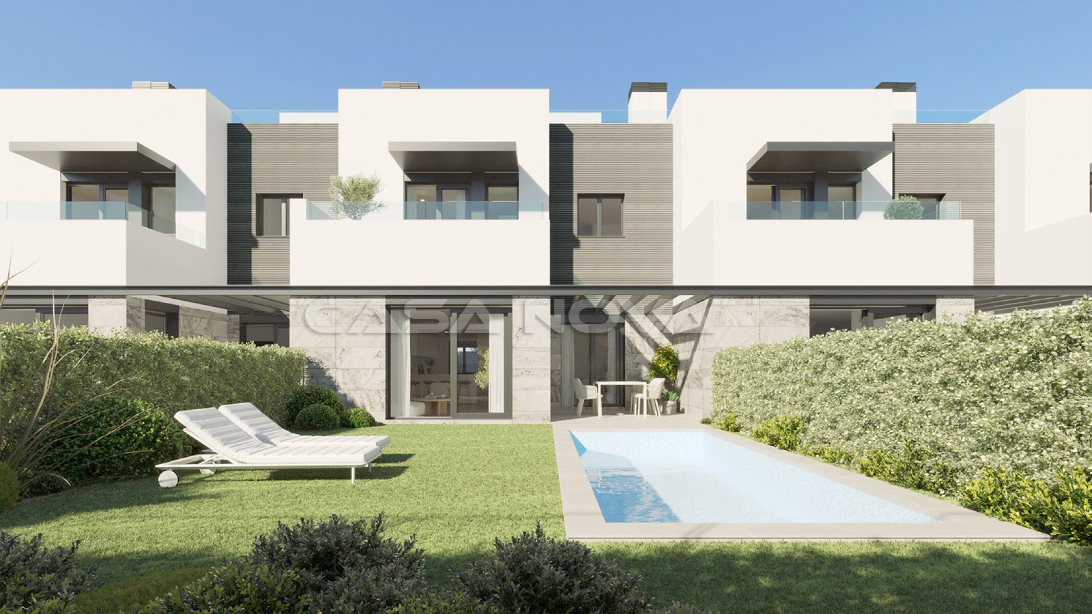 Proyecto nuevo: Chalet adosado moderno con piscina