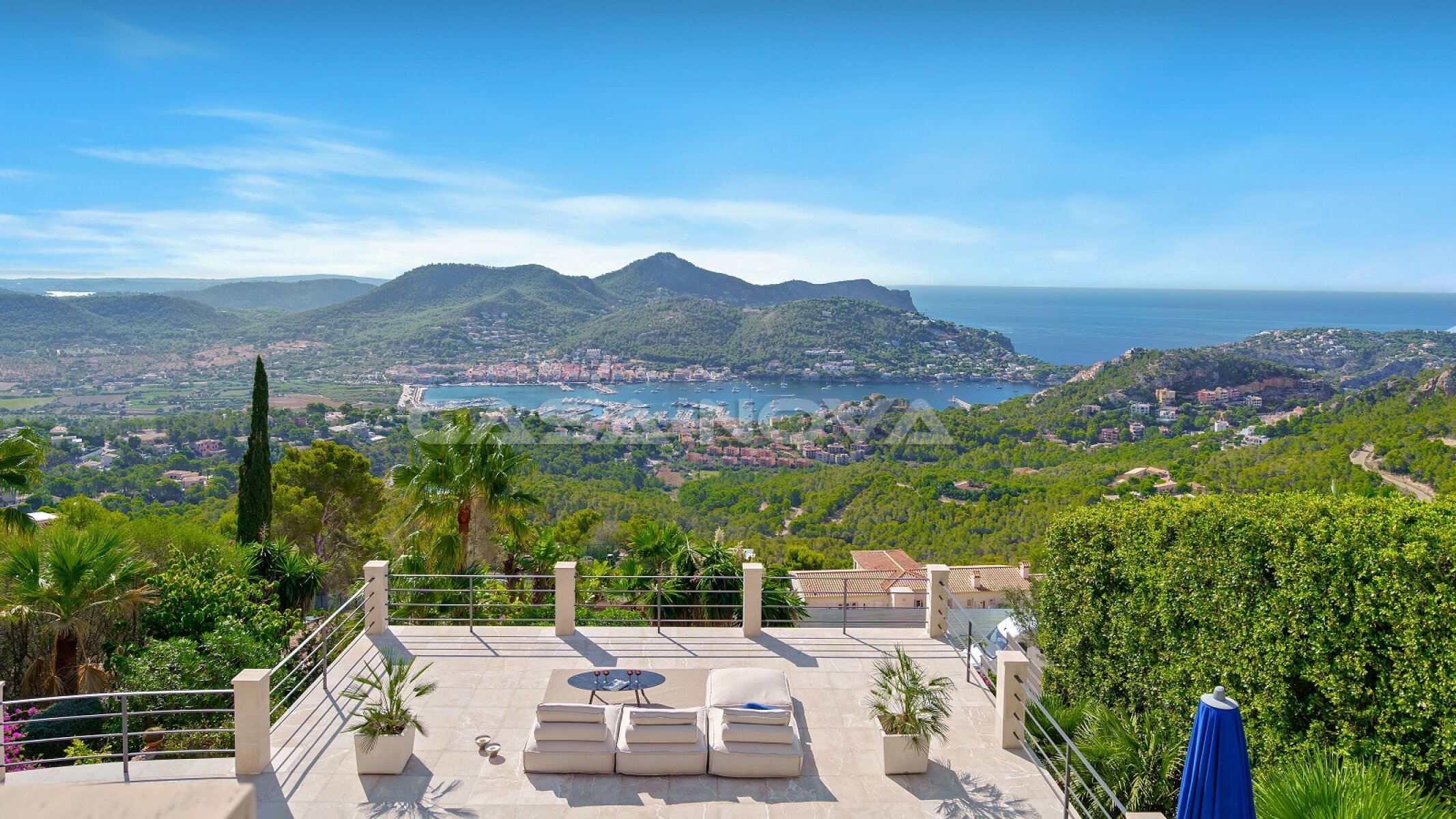 Modern luxury villa with 180 degree panoramic view