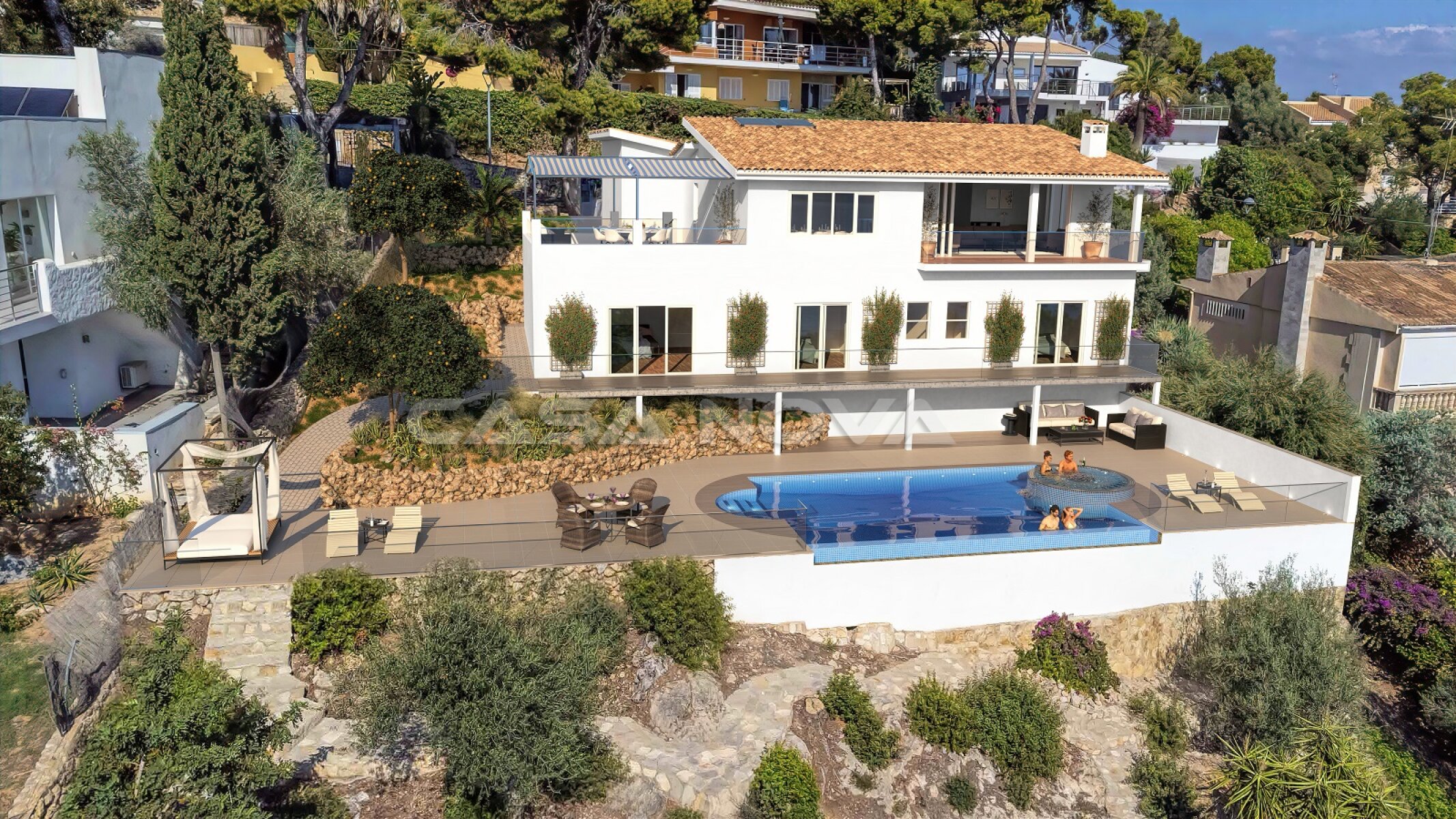 Luxusvilla (teilrenoviert) mit atemberaubendem Meerblick